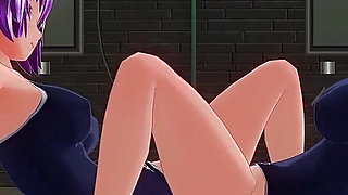 Two Lesbian Students in Swimming Suits Rub Their Pussies