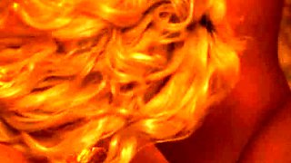 Blonde and brunette lesbo licking and fingering