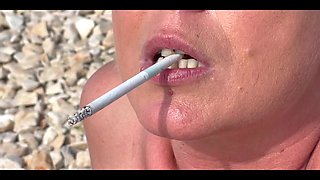 Smoking Cigarettes on the Beach... at Day and in Sunset.