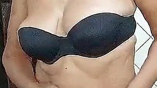 Lonely Hostess in the Kitchen Shows the Beauty of Her Old Sexy Body in Front of a Webcam