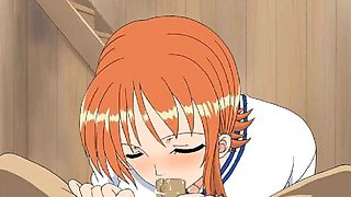 One Piece - Nami Blowjob and Facial Cumshot - Hentai POV P56