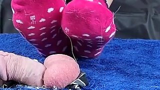 CBT on Cockbox with Socks and Feet, Ballbusting and Squeezing