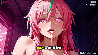 Mega-fucker Awakens: Future Slut Kira Gags on 30cm Virgin Cock in Ai Anime Hentai