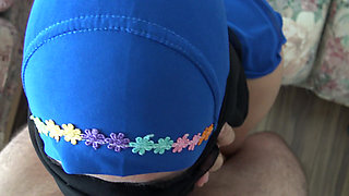 Muslim Cum Slut in Hijab Sucking Cock