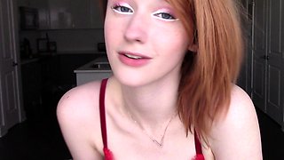 VERY HOT REDHEAD LEYLA IN A BEAUTIFUL LINGERIE MASTURBATES