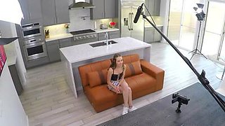 Naomi Blue gets interviewed and fucked on the Casting Couch.