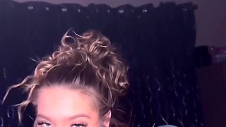 Slim Petite Blonde Beauty Sucks Her BF's BBC & His Black Ball After Hardcore Fuck In Sex Swings