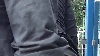 Sexy chubby blonde picked up and anally fucked outdoor