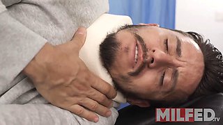 Hot mature step mom screws another patient while her step son is in therapy