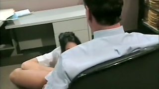 Skinny brunette secretary gets her ass fucked by her hung boss
