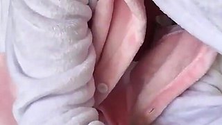 Cute Amateur MILF in Unicorn Costume with Her Sybian Sexmachine - Two Huge Orgasms
