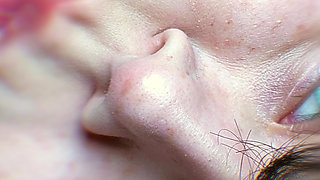 Pink Pussy Fucked with Big Dildo, Green Eyes and Deep Eye Contact