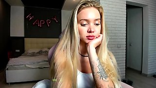 Curly Blonde Teen Records Solo Dildo Masturbation More at