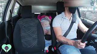Beautiful Young Girl Masturbates Inside My Uber and Does Not Realize That I Am Recording Her