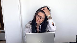 Gassy Secretary Farting, Burping and Smoking at Work