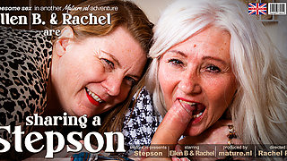 An Old And Young Threesome Between Cougar Ellen B, Curvy Mature Rachel And Her Stepson