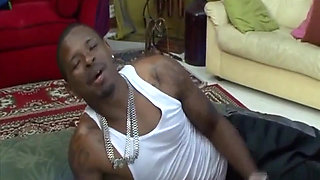 Very big black body on the big black cock