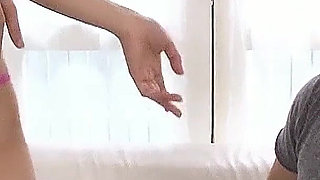 Skinny Asian Teen Fucked in Hairy Pussy by Step Dad