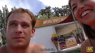 Hunt4k. guy meets long-legged model at the beach and pays for sex