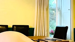 Cumshot amateur MILF suck and jerks dude in the bedroom