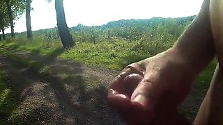 Outdoor Masturbation with Cum