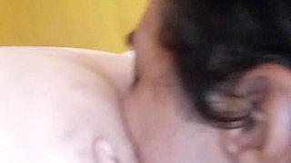 Giving a Rich Ass and Pussy Blowjob to My Fat, Slutty and Hairy Wife