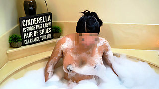 Latina MILF with Big Tits takes a Sexy Bubble Bath