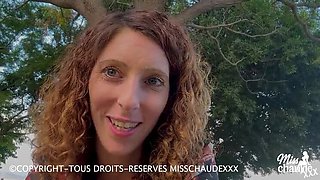 French Amateur Misschaudexxx Outdoor Masturbation with Big Natural Tits and Dildo Orgasm