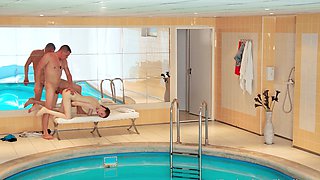 A young and sexy teen, Sunny Honey, rides a big dick in doggy style