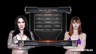 Alexa Nova Vs Jenevieve Hexxx Nude Lesbian Wrestling