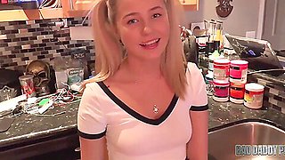 Tiny teen 18+ Step Daughter Carolina Sweets wants Daddies Cock Deep Inside of her!