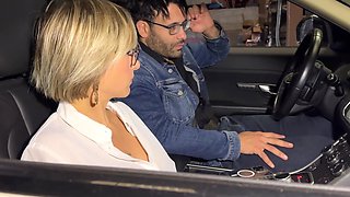 French MILF hooks up with the guy in the car