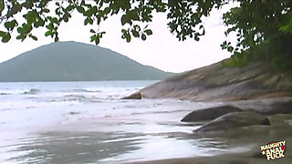 A Hot Retro Scene with a Blonde in a Bikini Taking It up Every Hole