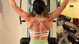 Hot Brunette Shows off Her Perfect Ass and Muscle Back