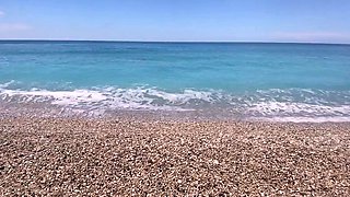 Big Tits Cowgirl Fucked Hard on a Public Beach