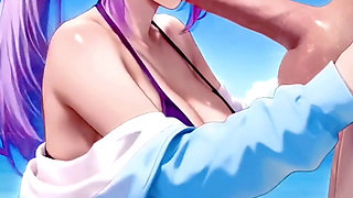 Shion From That Time I Got Reincarnated as a Slime, Does a Perfect Deepthroat with Your Long Penis and Will Swallow All Your Cum