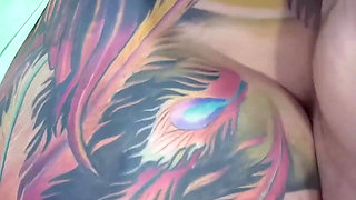 Two Busty Tattooed UK Sluts Hardcore Gangbang Party