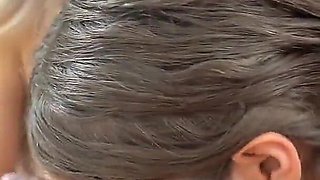 3 Horny Sluts Suck Their Boss's Cock