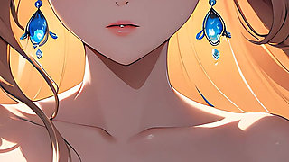 Soft Starlight a Beautiful Young Woman with Glowing Eyes in Animated Style