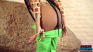 Huge natural breast Ebony playboy model