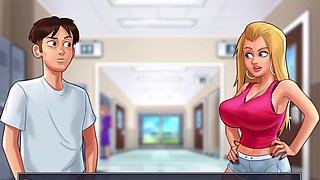 Korean milf Hotbhabi and daddy caught in summertime saga fun