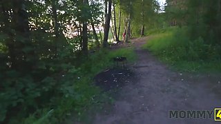 Ripped MILF step-mom Malusha seduced her step-son with her big fake tits