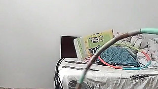 Sexy Wife Workout at Home Naked. Amateur Wife Masturbates with Her Fingers in Her Pussy