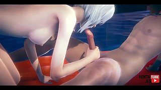 Hentai Kitty Girl Sex in the Swimming Pool - Asian Japanese Manga Anime Porn