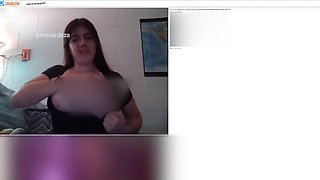 Omegle girl flash boobs and plays with her pussy