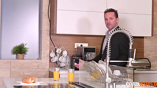 Petite Slut Francys Belle Opens Tight Holes to Three Cocks GP2241