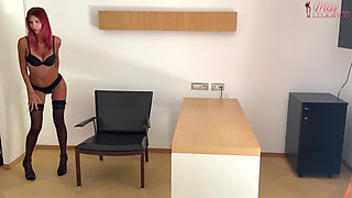 Strip Tease and Fuck with Cumming on Feet