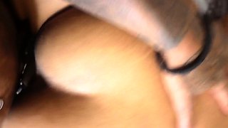 Hot amateur lesbians use a big strapon