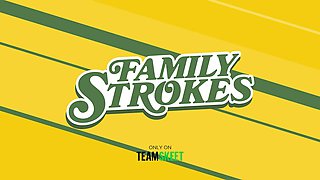 Chesty step step-sister Josie Tucker gives step brother a Sloppy Blowjob under the table - familystrokes