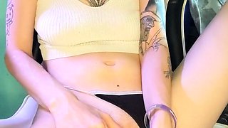 Amateur brunette Michelle with small tit
